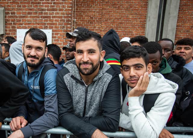 Asylum seekers in Brussels.