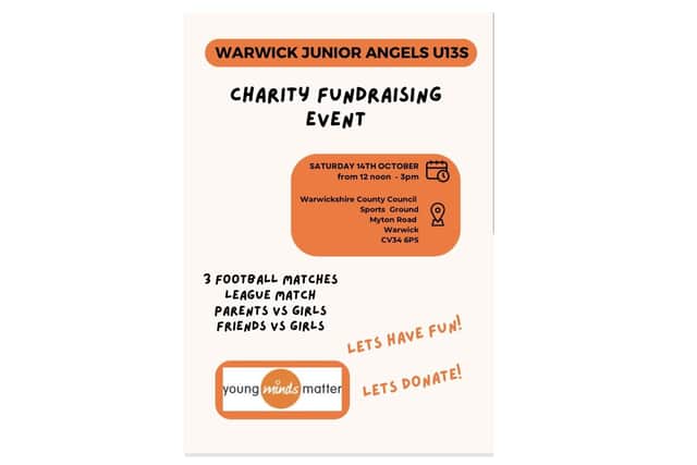 Warwick Juniors Angels Girls will be holding a football fundraising event in which they will play three matches – one league game, one against their parents and another against their friends.
