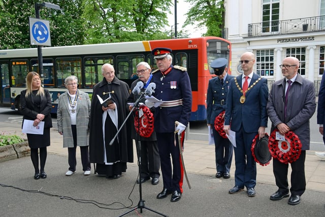 Photos of the service which took place at the war memorial at Euston Place in Leamington town centre on VE Day 80 yesterday (Thursday May 8).