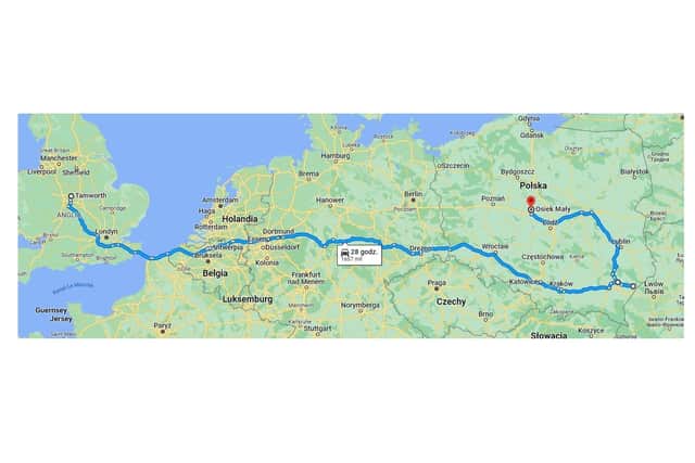 The ambulances 1,308-mile road trip across Europe