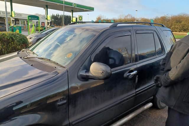 The man was stopped on the A46 at Budbrooke after officers noticed that his vehicle's tinted windows were so dark that they were not allowing any light through.