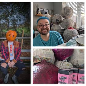 A hairdresser from Kenilworth has organised a 'pumpkin head' walk in Abbey Fields. Photos supplied