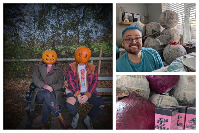 A hairdresser from Kenilworth has organised a 'pumpkin head' walk in Abbey Fields. Photos supplied