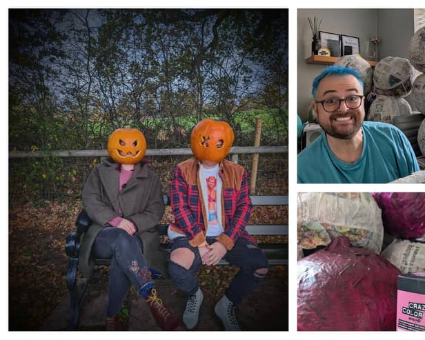 A hairdresser from Kenilworth has organised a 'pumpkin head' walk in Abbey Fields. Photos supplied