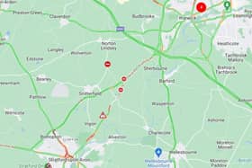 The road has been blocked off on A439 Warwick Road near Snitterfield, both ways between Sand Barn Lane and Stratford Road, near Dobbies Garden Centre.