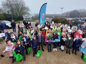 Schoolchildren launch the campaign at Lutterworth Sports Centre