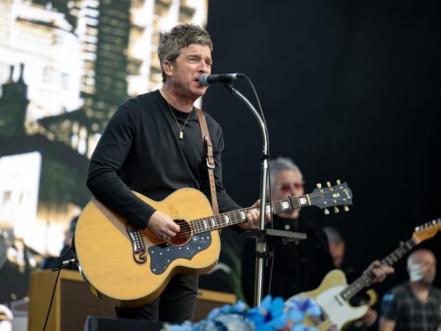 Noel Gallagher’s High Flying Birds on stage at Warwick Castle on Sunday, July 21. Photo by David Jackson.