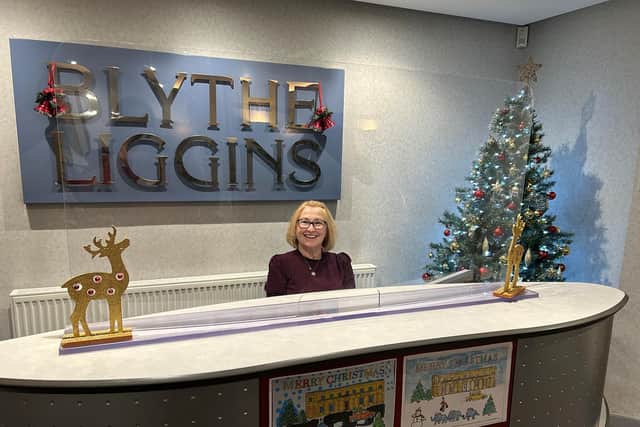 Sharon Cooper with some of the competition entries which are being displayed in reception at Blythe Liggins’ offices