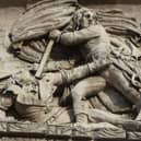 Napoleon leading the charge at the Battle of Arcole in 1796 (detail from the Arc de Triomphe)