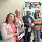 Pictured (left to right) Jane Lisle-Holmes, The Gap Youth Development manager, Jean Morgan, chair of The Gap Trustees, Marcos Compos, director of The Gap, with Jenni Fuller and Sheila Brown from Bodies & Co. Picture supplied.