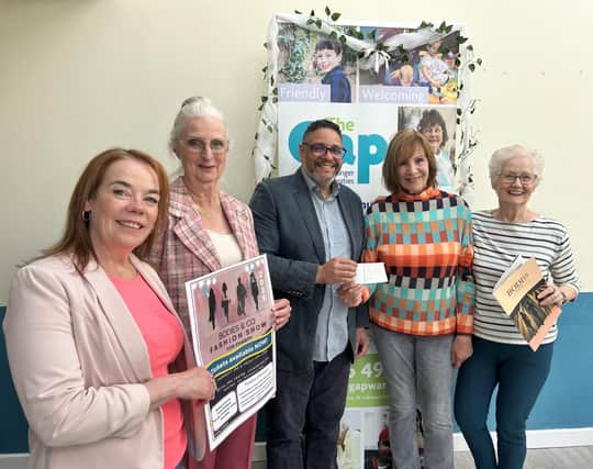 Pictured (left to right) Jane Lisle-Holmes, The Gap Youth Development manager, Jean Morgan, chair of The Gap Trustees, Marcos Compos, director of The Gap, with Jenni Fuller and Sheila Brown from Bodies & Co. Picture supplied.