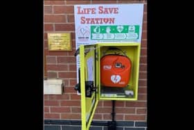 The newly-installed defibrillator. Photo courtesy of Naomi Issitt.