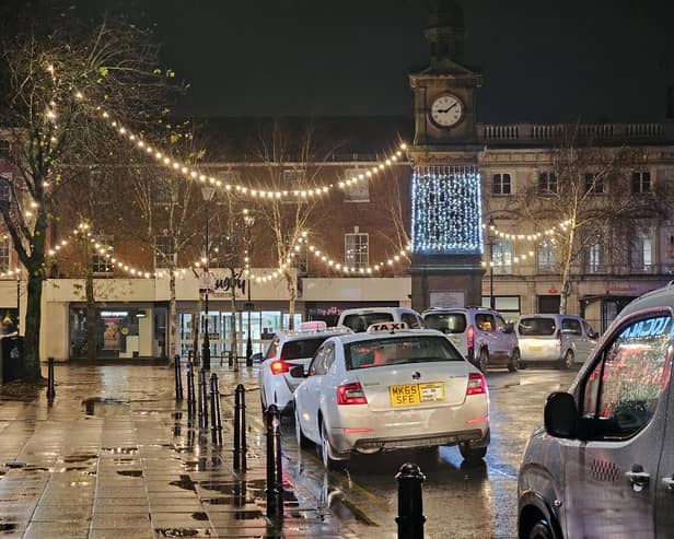 Taxis in Rugby town centre. Picture: Nate Clark