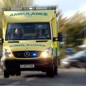 A car and a motorcycle have collided on a busy road in Market Harborough this afternoon (Tuesday).