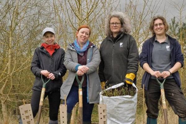 Olga Dermott-Bond, Jane Commane, Lucy Hawker and Kayleigh Brookes (Dunsmore Living Landscape Project Officer).