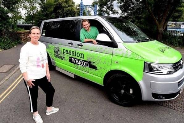 Co-founders of Make Good Grow, husband and wife Dessie and Nigel Shanahan with the ‘Passion Wagon’ - available for use by charities free of charge to help with their projects.