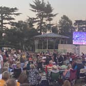 Crowds gathered in the Pump Room Gardens in Leamington for the Commonwealth Games Closing Ceremony. Photo supplied by Warwick District Council