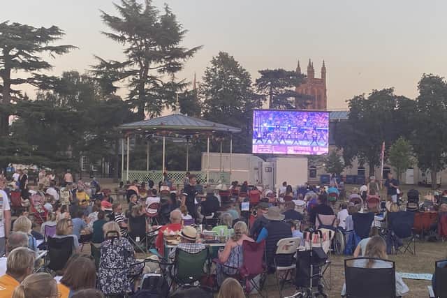 Crowds gathered in the Pump Room Gardens in Leamington for the Commonwealth Games Closing Ceremony. Photo supplied by Warwick District Council