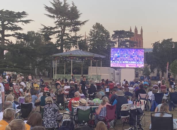 Crowds gathered in the Pump Room Gardens in Leamington for the Commonwealth Games Closing Ceremony. Photo supplied by Warwick District Council
