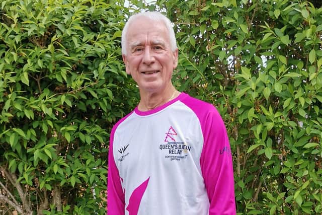 Les Barnett in his kit ready for the Queen's Baton Relay