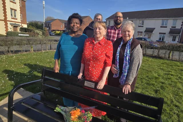 Unveiling the new bench in New Bilton.