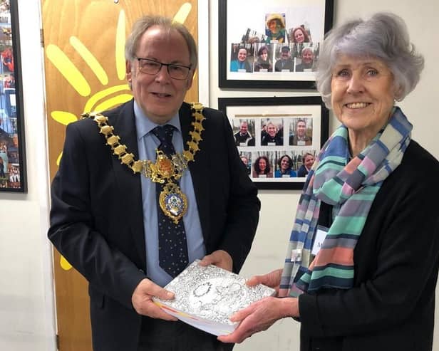 Leamington Mayor Cllr Alan Boad with Margaret Rushton, the secretary of The Leamington History Group. Picture supplied.