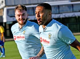 Jordan Wilson hit a hat-trick in Rugby Town's win at Long Buckby. Picture by Martin Pulley