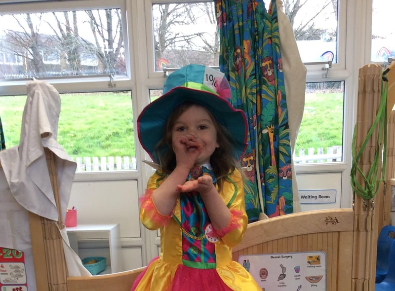 Colourful outfit at Henry Hinde.