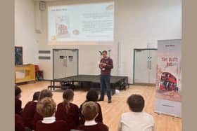Glen Blackwell visiting a local primary school