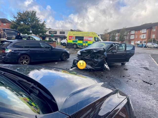 A police chase that started in Leamington ended when the driver 'ran out of talent' and crashed into a parked car.