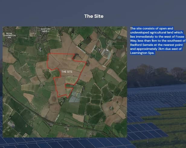 The site of the proposed solar farm near Leamington.