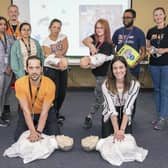 Amazon Rugby associates welcome charitable trust Freddie's Wish to refresh their CPR training. 