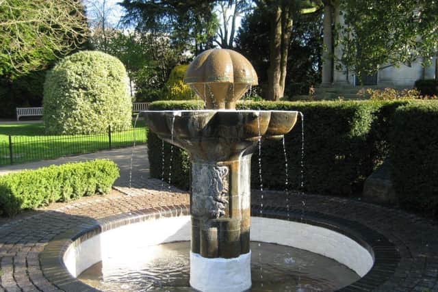 The Czechoslovak Memorial Fountain in Jephson Gardens.