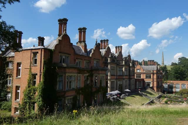 Welcombe Hotel in the shadow of the Welcombe Hills obelisk (back, centre right)