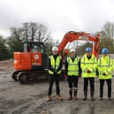 Pictured at Abbey Fields, left to right: Myles Woodward, Site Engineer (Kier); Robert Johnstone, Project Manager (Kier); Councillor Jim Sinnott, WarwickDistrict Council Portfolio Holder for Safer Communities, Leisure and Environment; Councillor James Kennedy, Warwick District Council Portfolio Holder for Climate Change and Leader of Kenilworth Town Council; Adam Craven, Commercial Director (Kier); Marco Abonandi, Regional Business Development Manager (Kier). Picture supplied.