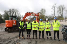 Pictured at Abbey Fields, left to right: Myles Woodward, Site Engineer (Kier); Robert Johnstone, Project Manager (Kier); Councillor Jim Sinnott, WarwickDistrict Council Portfolio Holder for Safer Communities, Leisure and Environment; Councillor James Kennedy, Warwick District Council Portfolio Holder for Climate Change and Leader of Kenilworth Town Council; Adam Craven, Commercial Director (Kier); Marco Abonandi, Regional Business Development Manager (Kier). Picture supplied.