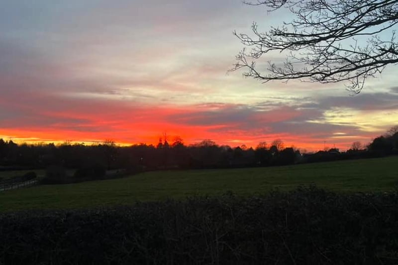 The beautiful sunset at Barby Lane by St Cross Hospital, by Pete Austin