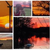 Your photos of the beautiful sunset over the Rugby area on Sunday February 5