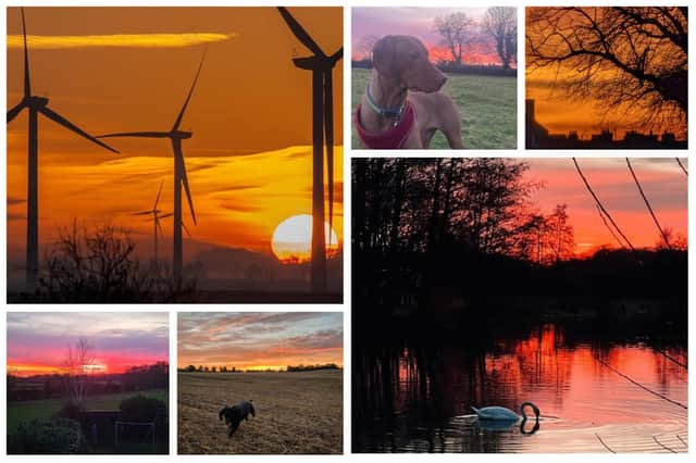 Your photos of the beautiful sunset over the Rugby area on Sunday February 5