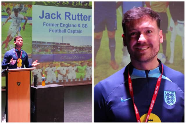Former international Paralympic footballer Jack Rutter shared his harrowing yet inspirational experiences with students The Avon Valley School and Performing Arts College in Rugby.