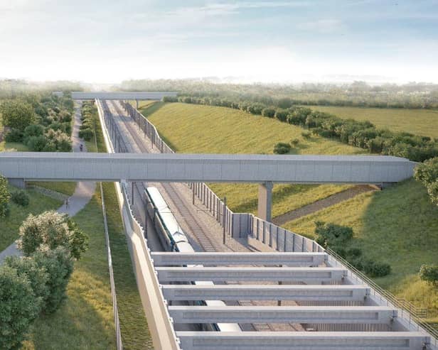 The green tunnel in Burton Green was designed by the Mott MacDonald SYSTRA Design Joint Venture working for HS2’s main works contractor for the West Midlands, Balfour Beatty VINCI (BBV), who are constructing 90km of HS2 between Long Itchington in Warwickshire to the centre of Birmingham and on to Staffordshire. CGI image provided by HS2.