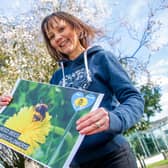 Jo Harper, Chair of Bee Friendly Leamington, in Jephson Gardens. Photo by Mike Baker