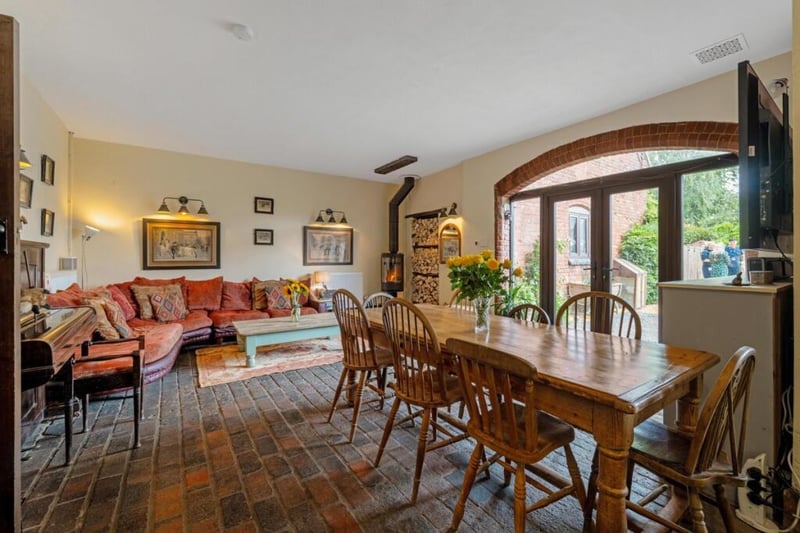 The open plan kitchen/living/dining room.