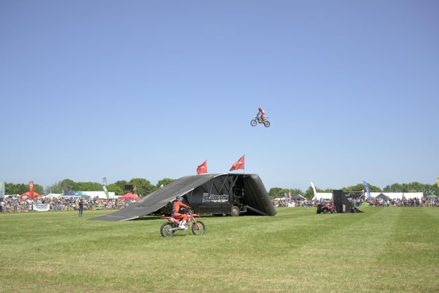 The show also featured a freestyle motocross performance. Photo by Jamie Gray