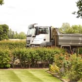 A HGV driving past Mark Hancock's house in Long Itchington Road, Hunningham.