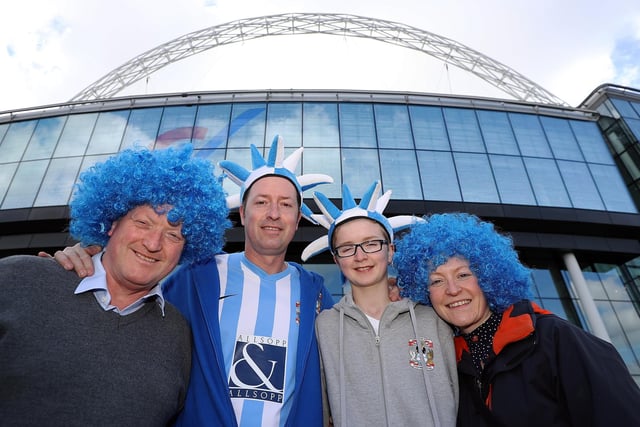 Fans arrive for the EFL Checkatrade Trophy Final between Coventry City v Oxford United at Wembley Stadium on April 2, 2017.