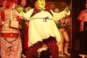 Shrek on stage at the Benn Hall. Picture: RB Media.
