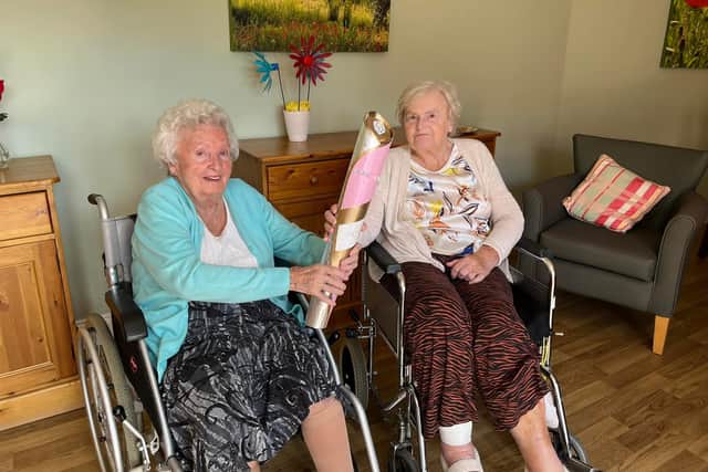 The home-made baton, created by John, husband of care home manager Debbie Osborne at Cherry Trees Care Home in Alcester, started its journey on June 21, being hand delivered by residents, to Latimer Court in Worcester. Photo supplied