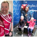 Parents Chris and Jenny Byrne will be taking on the Landmarks Half Marathon on Sunday, to support the Warwick charity Molly Ollys which helped them through their daughter’s cancer battle nine years ago. Left shows Jenny and Chris during their training and right shows Rosie and her brother Jonas on the Paddington Tour organised by Molly Ollys. Photos supplied