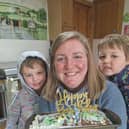 Milly Fyfe with sons Angus and Dougie celebrating CIC 1st birthday.
